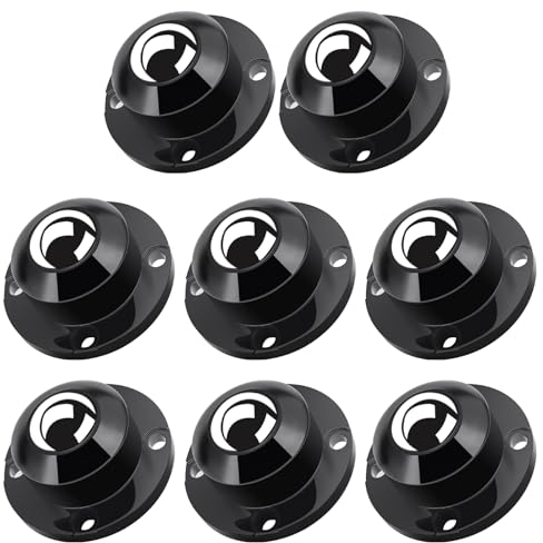 Roulettes pour Meubles, Roulettes Universelles Pivotantes à 360°, 2,4 pouces Roulettes en Acier Autocollantes pour Petits Meubles, Roulettes Plates pour Petits Appareils de Cuisine (Gris Noir, 8 PCS)