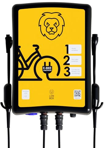 ONgineer LiON Box Max BO-SH-YA_BO-RO-YA - universelle 36 V E-Bike Ladestation mit 2 Plug & Go Ladepunkten und 1 Steckdose für Ladegeräte: kompatibel mit Yamaha, Bosch, BMZ, Specialized & Shimano