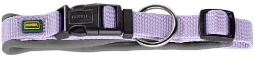 HUNTER Hundehalsung NEOPREN Vario Plus, Farbe: Lavendel/grau, strapazierfähiges Nylon, weiche Neoprenpolsterung, stufenlos verstellbar, mit Zugentlastung, pflegeleicht, komfortabel, Größe: L-XL/2,5