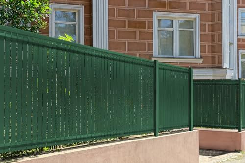 CASANOOV Kit Occultation en Lattes PVC CINTO – 200 x 120 cm de 34 lames Rouleau Brise-Vue Vert pour Grillage 55 min Rigide – Protection Intimité Jardin, Terrasse & Extérieur – Installation Facile
