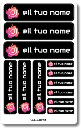 12 adesivi Instagram personalizzati: loghi e testo personalizzati a tua scelta | Impermeabile, trasparente, Kiss-cut | Follower e visualizzazioni, account, Mi piace: adesivi sui social network