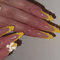 Almond Press On Nails Lot de 24 faux ongles en acrylique avec 3D Orange Pour mode ongles tendance
