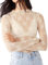 Long Sleeve Lace Tops for Women Mesh Top Long Sleeve Sheer Down Shirts Y2K Layering Top Blouses Tee Shirts Lace Floral (White, XL)