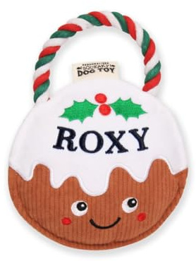 History & Heraldry Personalised Christmas Pudding Dog Toy (Roxy)