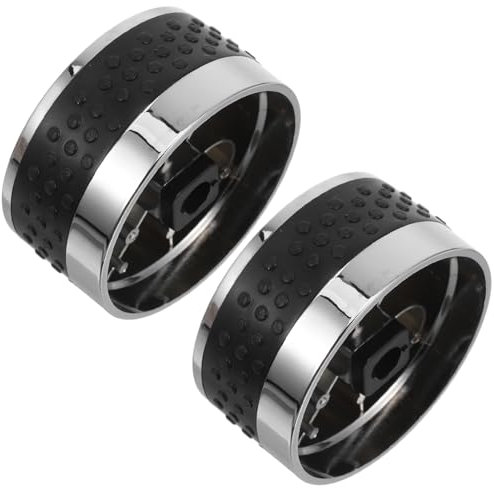 ROMISBABA 2 Stück Gasgrill-knopf, Grill-bedienknöpfe, Ersatz-drehschalter, Gasherd-herd-bedienknopf, Runder Knopf Für Gasgrill, Herd, Party, Silber, Innen 8 Mm