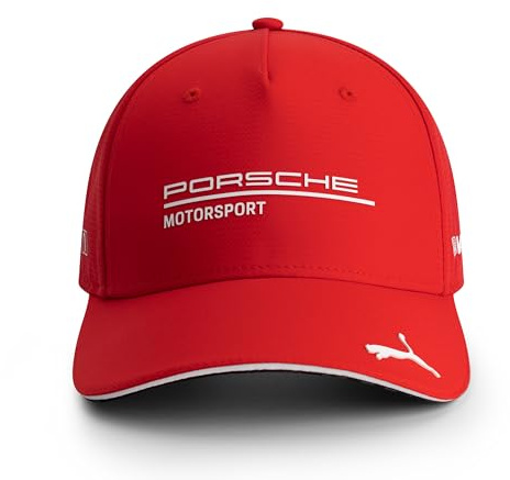 PUMA Porsche Motorsport Curved Brim Team Cap | Cat on the peak, Motorsport and sponsor logos throughout, 5 panel baseball cap, HD print Motorsport team logo