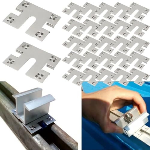 Lot de 50 clips de mise à la terre pour panneaux solaires pour systèmes photovoltaïques solides et fiables