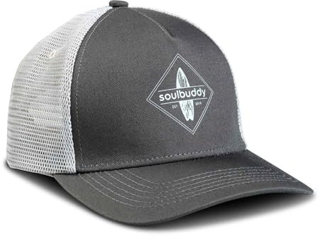 Soulbuddy Trucker Cap Kinder – Unisex Kinderkappe – Schirmmütze für Jungen & Mädchen – Trendiger Sonnenhut für Outdoor & Freizeit – Light Grey – Größe M
