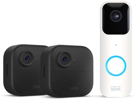 New Blink camera (Outdoor 4) + Blink doorbell (White) | Newest model | Wireless HD smart security camera, two-year battery life, enhanced motion detection, works with Alexa | 2-Camera System