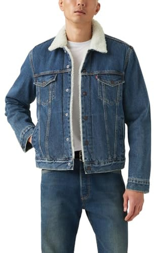 Levi's Men's Sherpa Trucker Jacket (Also Available in Big & Tall), (New) Dark Stonewash, Large