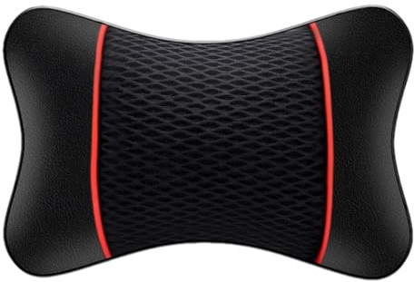 Cuscino poggiatesta per auto, traspirante, cuscino per il collo, morbido cuscinetto elastico, design confortevole rimovibile con finitura in pelle, sollievo alla guida per sedia da seduta e lunghi