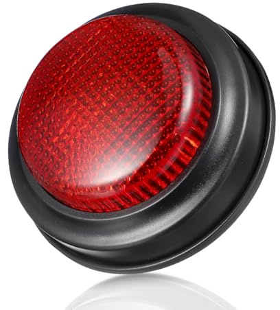 Honitano BotóN De Juego con Luz Y Sonido De Alarma Pulsador Concurso para Fiestas Y Juegos De Mesa Accesorio Divertido para Oficina Y Hogar 3.54X3.54X1.57 Pulgadas