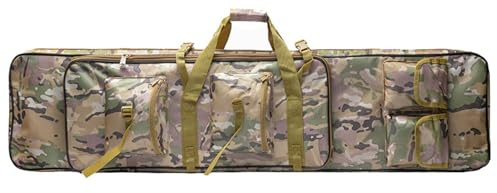 Gewehrtasche 2 Langwaffen, Waffentasche, Lange Jagdtasche, Weich Gepolsterter Gewehrkoffer 4 Große Zubehör Beutel Luftgewehr Tasche Zum Schießen Wargame-Jagd C,118cm