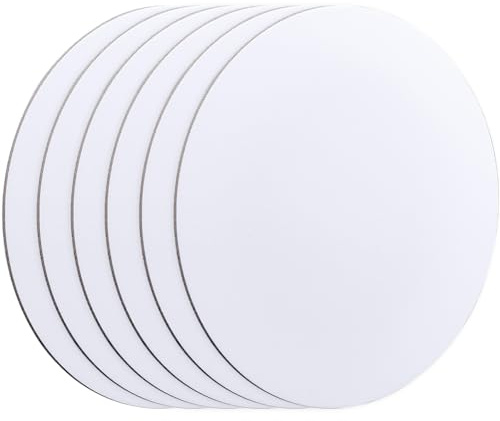 GORGECRAFT 6 Toile Ronde Blanche de 20cm en Forme de Cercle Vierge Tendue à Plat Apprêtée pour Décoration Mini Carreaux Panneaux pour Peinture à l'huile et Acrylique Bricolage Arts et Artisanat.