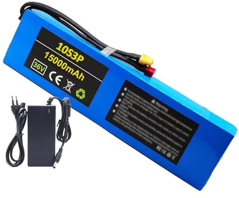 36V 15Ah E-Bike Battery Pack 10S3P Electric Scooter Battery with BMS Protection and Charger for 150W 250W 350W 500W Motor
