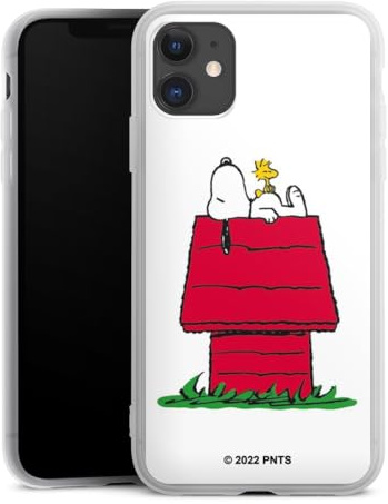 Premium Silikon Hülle kompatibel mit Apple iPhone 11 Handyhülle weiß Case Snoopy Offizielles Lizenzprodukt Peanuts