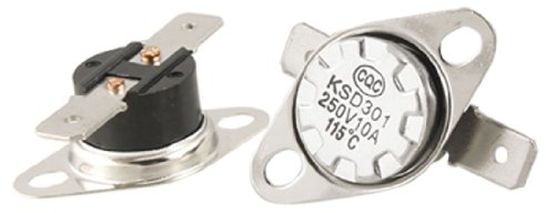 sourcing map 5 x KSD301 Température Contrôle Interrupteur Thermostat 115 Celsius N.C
