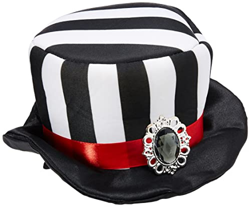 Rubies Black/White Mini Top Hat for Adults, Women's No Size