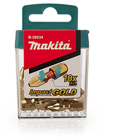 Makita B-39534 Schraubendreher-Bits, 25 mm, PZ2, 15 Stück