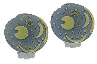 Himmelsscheibe von Nebra, Ohrclips, Ø 18mm 925/- Silber