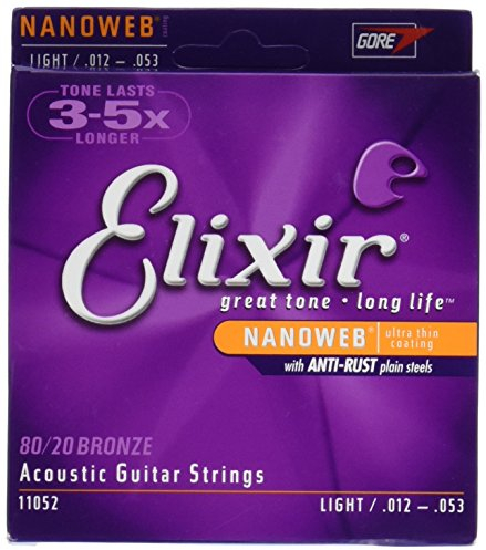 Elixir 11052 Acústico 6pieza(s) Acero Guitarra cuerda para instrumento musical - cuerdas para instrumentos musicales (Guitarra, Acero, Acústico, 6 pieza(s))