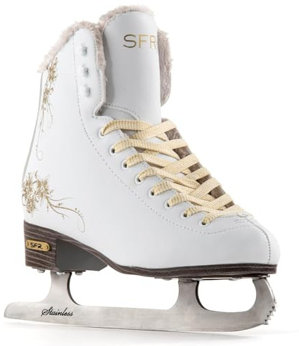SFR Unisex Glitra Schlittschuhe, Weiß, 33 EU