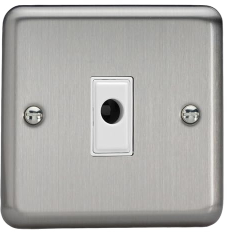 Varilight Flex Outlet Plate - Value Matt Chrome With White Insert, XSFOW