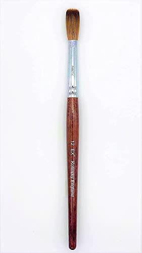 EX Kolinsky Acrylic Nail Brush for Acrylic Powder Manicure Pedicure - Size #12 (Crimped)