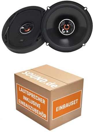 Lautsprecher Boxen Einbauset passend mit JBL Club 6522 | 2-Wege | 16,5cm Koax Auto Einbauzubehör für VW Polo 6R Front Heck