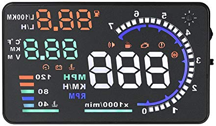 Auto Head Up Display, OBD2 Head up Display, A8 5,5 '' OBD II Auto HUD Head Up Display Overhead Videogeräte Auto Windshied Reflective Screen Geschwindigkeitsanzeige