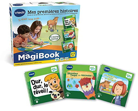 VTech 80-488805 MagiBook, Pack 3 Livres Éducatifs Mes Premières Histoires, Pages Illustrées et Tactiles, Tout Niveau, Cadeau Garçon et Fille de 2 Ans à 7 Ans - Contenu en Français, Multicolore