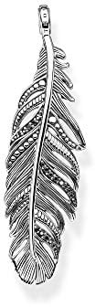 Thomas Sabo Anhänger Feder Silber, PE884-643-11, 5.5, Schwarz