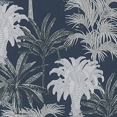 Michalsky Living Palmentapete Change is good tropische Tapete Tropical Tale Vliestapete blau grau weiß matt fein strukturiert 379835