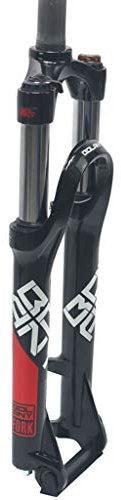 24 Pouces VTT Bicyclette Fourche À Suspension, Fourches De Vélo Cyclisme Tube Conique Frein À Disque Télécommande Ajustable Pivot Voyage 100 Mm