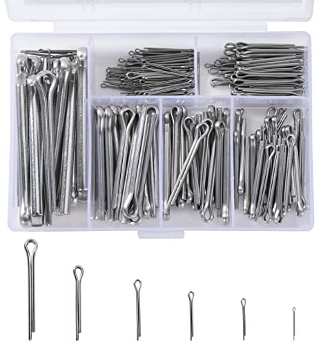 QIMEI-SHOP 230 Stück Splinte Sortiment Edelstahl Splinte Set Splint Sicherungssplint M1 M2 M2.5 M3 M4 M5 Assortment Kit mit Aufbewahrungsbox