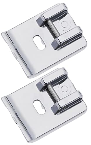 eMagTech 2 Stücke Paspel Nähmaschine Nähfuß Häuslich Nähmaschine Nähfüße für Paspel Nähen Herstellung Nähmaschine Zubehör Ersatzteil aus Metall in Silbern