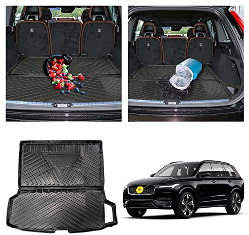 CDEFG Kompatibel mit Volvo XC90 2015-2022 Kofferraumwanne Matten Wasserdicht Anti-Staub Kofferraummatten Wanne XC90 Car Cargo Trunk Tray Auto Zubehör