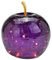 G. Wurm Dekoleuchte Apfel (S) Glas, Dunkellila, Apfel Lampe mit LED Lichterkette, Dekolampe, Tischleuchte, Apfellampe