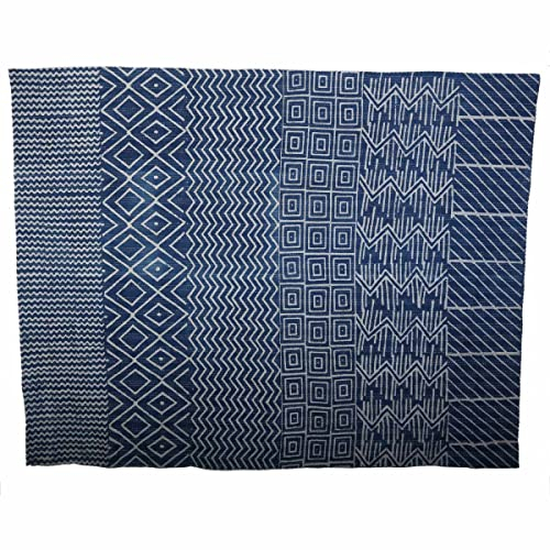 Casa Moro Ethno XXL BETTDECKE Kantha 220x270 cm blau weiß aus 100% Baumwolle handgenäht Premium-QUALITÄT TAGESDECKE BETTÜBERWURF Weich & Kuschelig MA4820
