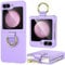 Lanhiem for Galaxy Z Flip 5 Case, [Ring Holder] Hard Protective Case Full Body Shockproof Phone Cover for Samsung Galaxy Z Flip 5 - Purple