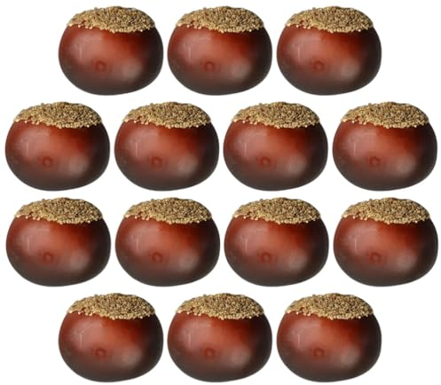Garneck 16st Künstliche Nussornamente Gefälschte Kastaniendekoration Desktop-Obst Künstliche Kastanien Faux-nuss-Modelle Weihnachtskastanien Simulation Eichel Mutter Schaum Lebensmittel