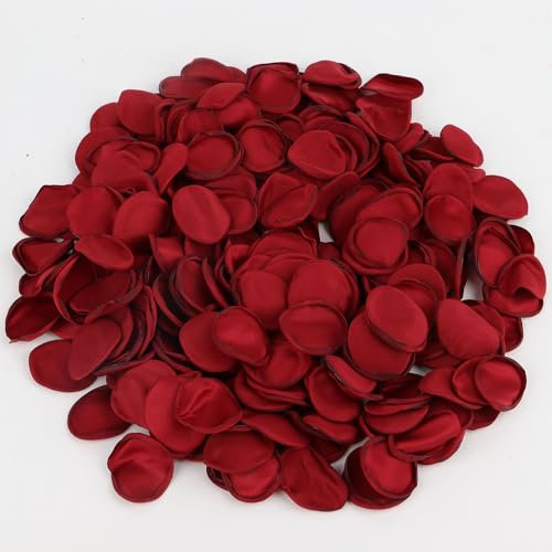 LGEGE Lot de 300 pétales de rose en soie bordeaux pour mariage, panier de demoiselle d'honneur, allée, pétales de rose artificiels, décoration romantique