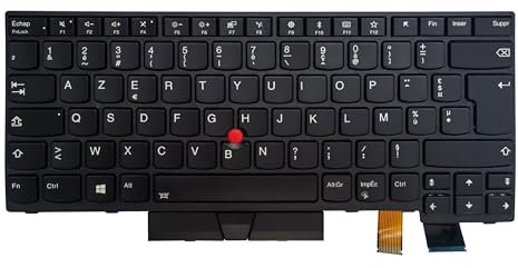 AKGIFT Clavier d'ordinateur Portable Compatible avec Lenovo Thinkpad T470 T480 01AX364 SN20L72673 PK1312D2A00 Disposition française Rétro - éclairage