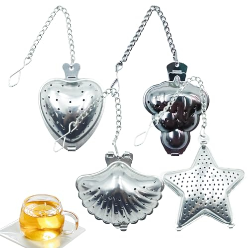 Lot de 4 Infuseurs À Thé, Filtre à Thé En Acier Inoxydable 304, Boule à Thé Infuseur, Passoire à Thé Avec Chaîne pour Mug, Tasse, Théière, Verre