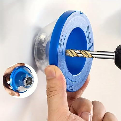 CABLEPELADO Extractor de Polvo para Taladro, Colector De Polvo Para Taladro, Aspirador de Polvo para Taladro, Recogedor de Polvo para Taladro, Apto para brocas de 4 mm a 10 mm, Plástico, Azul