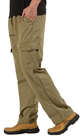 Generisch Herren Jogger Cargo Chino Jeans Hose Cargo-Hose Carrot fit Cargo-Hose Paintball Hose Outdoorhose Autumn Stoffhose Arbeitshose mit Taschen Wanderhosen Männer Hosenträger