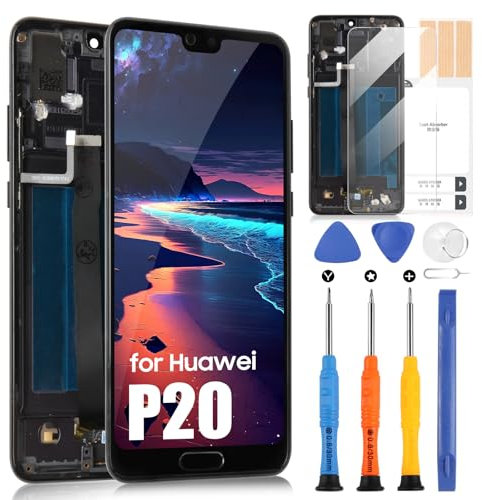 Écran pour Huawei P20 LCD Écran pour Huawei P20 EML-AL00 EML-L09 EML-L22 EML-L29 LCD Display Écran Tactile Digitizer Assembly Réparation Kit (Noir avec Cadre)