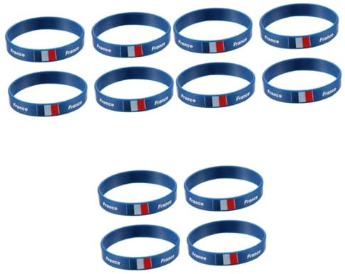 TOGEVAL 3 Sets Modisches Länderarmband Mit Frankreich-flagge Silikonarmband Bequeme Größe Für Sport Und Spiele 12 Stück * 3