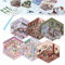 Donubiiu 4 Sets DIY 3D House Stickers, DIY Stickers Scene Make Your Own Supermarket|Coffee Shop|Restaurant|Bookstore, Scene Stickers 3D for Adult Kids (6PCS-B)