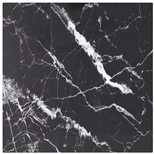 WIFESE 40x40 cm 6 mm Tischplatte Couchtisch Beistelltisch Glasplatte Multiplex Platte Glasplatte Tisch Tabletop Glasscheiben Tischplatten Schwarz Hartglas in Marmoroptik